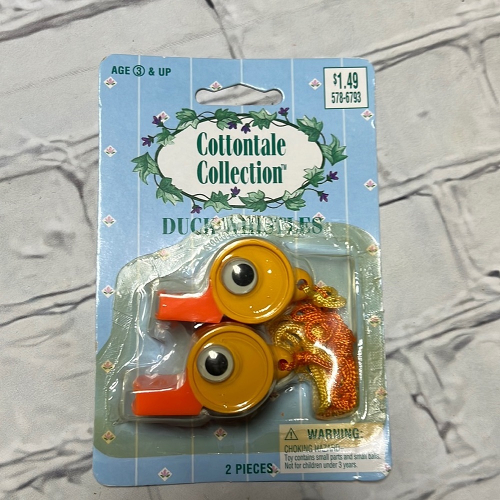 Vintage Cottonale Collection Duck Whistles with lanyards